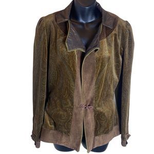 Etro milano paisley velvet / suede jacket